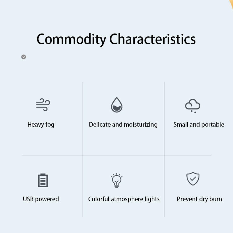 Ultrasonic Humidifier with LED Light, 260 Ml