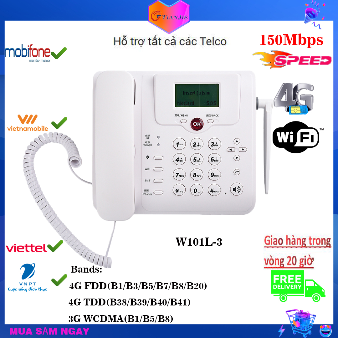 cục phát wifi 4G VoLTE router wifi cuộc gọi thoại cố định không dây Điểm phát sóng băng thông rộng Điện thoại cố định Điện thoại để bàn không dây bộ phát wifi từ sim 4g