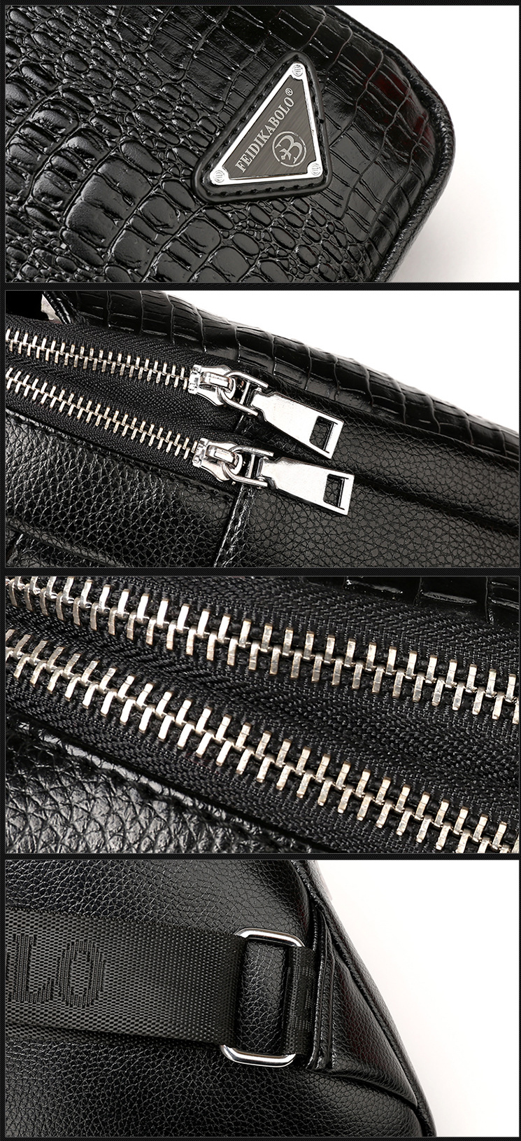 Men's Leather Crocodile Pattern Sling Shoulder Bag Crossbody Men's Leather Crocodile Pattern Sling Shoulder Bag Crossbody