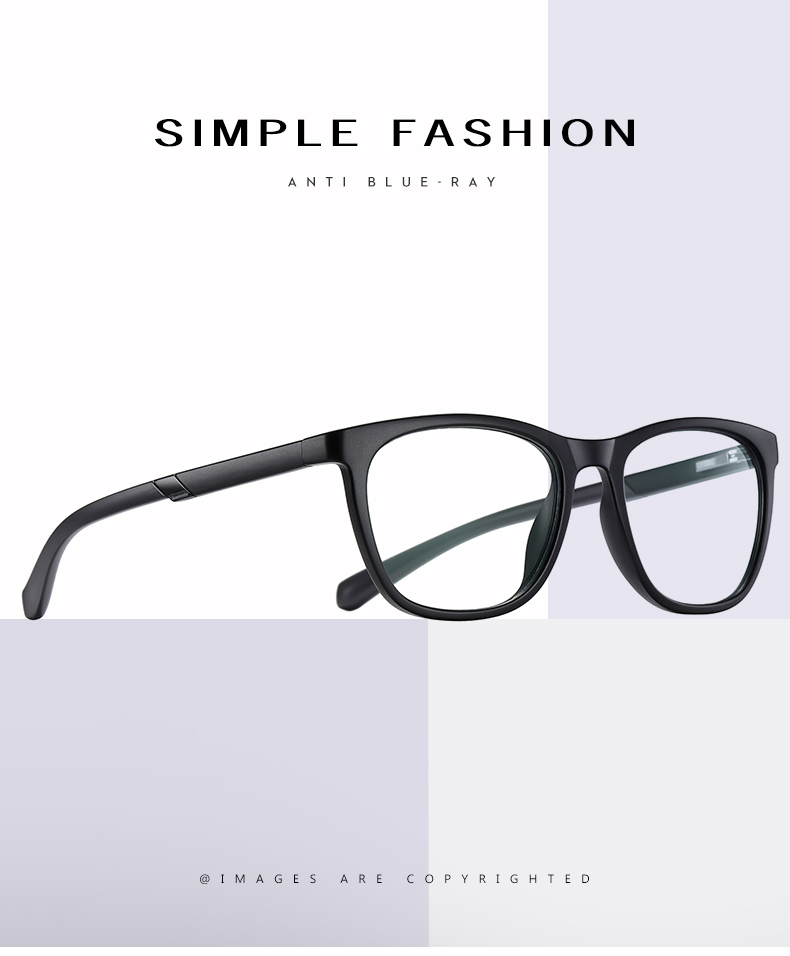 Fashion Mens Blue Light Blocking Glasses Square TR90 Eyewear Frames ...