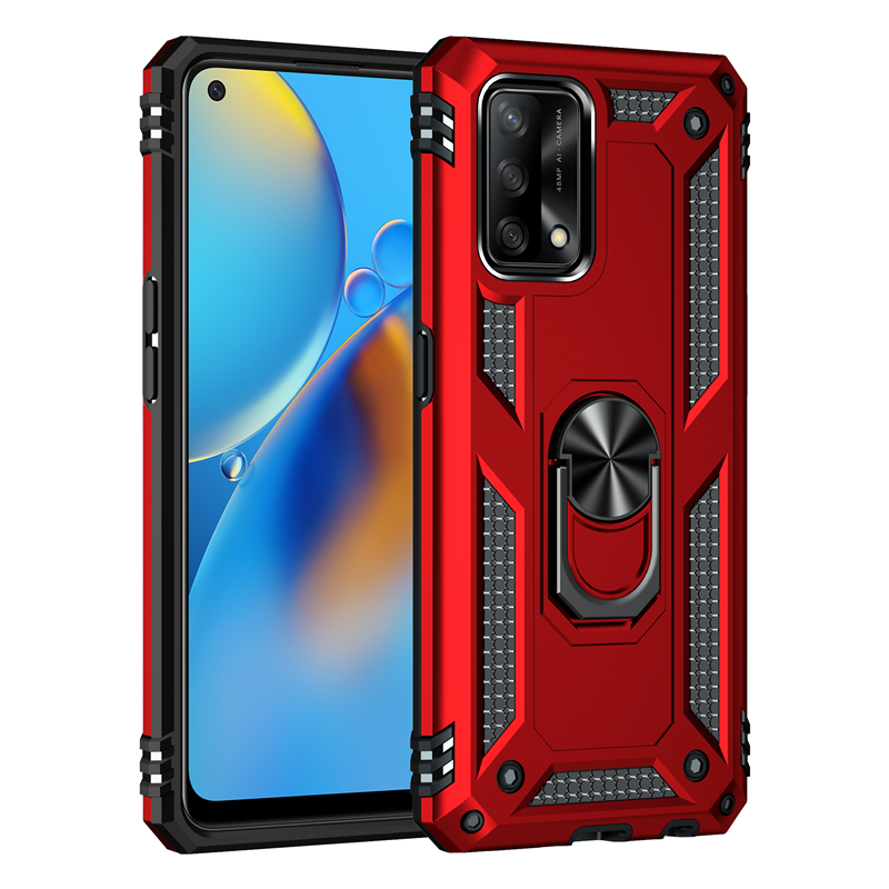 Odporny uchwyt pierścieniowy i twarde etui do OPPO Realme C21 Reno5 F F19 Pro A15 A55 5G A72 A54 A74 4G A92 - Antypoślizgowa obudowa telefonu PC + TPU - SEO_ALT_TITLE - 8