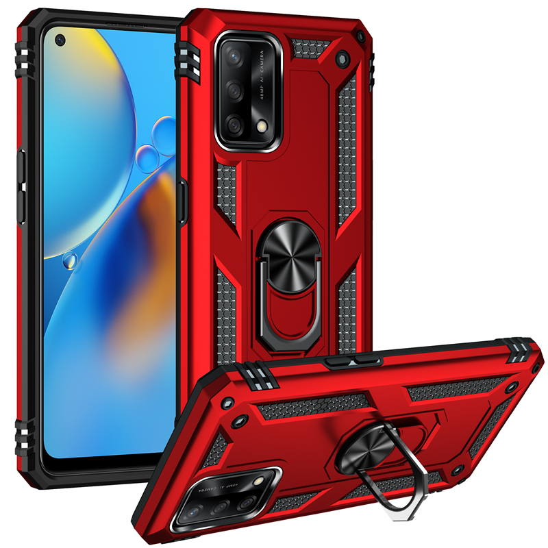 Odporny uchwyt pierścieniowy i twarde etui do OPPO Realme C21 Reno5 F F19 Pro A15 A55 5G A72 A54 A74 4G A92 - Antypoślizgowa obudowa telefonu PC + TPU - SEO_ALT_TITLE - 9