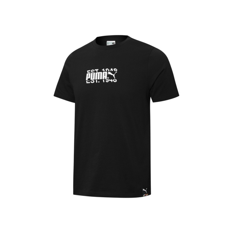 Puma Official New Men's Casual Print Round Neck Short Sleeve T-shirt INTL 532274