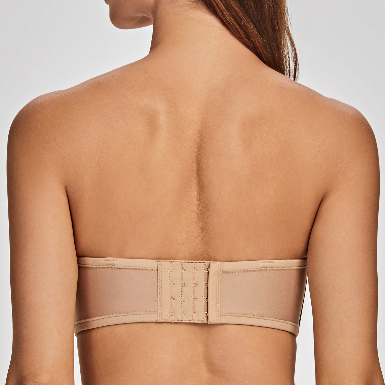 MELENECA Women s Strapless Bra for Large Bust with Underwire Almond - Picture 2 of 5