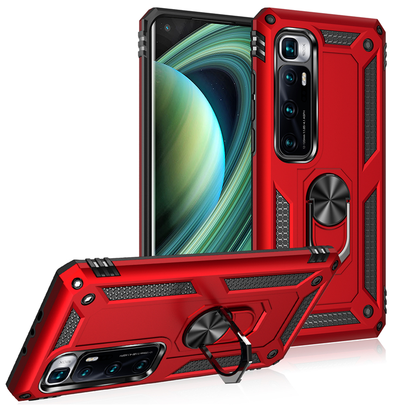 Obudowa Kickstand PC + TPU do Xiaomi Redmi 9C/9/9S/K30 Pro/Mi 10 Ultra/Poco X3 NFC z uchwytem pierścieniowym - SEO_ALT_TITLE - 1