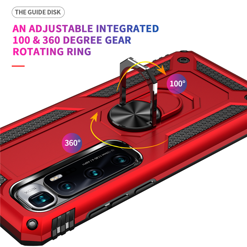 Obudowa Kickstand PC + TPU do Xiaomi Redmi 9C/9/9S/K30 Pro/Mi 10 Ultra/Poco X3 NFC z uchwytem pierścieniowym - SEO_ALT_TITLE - 2