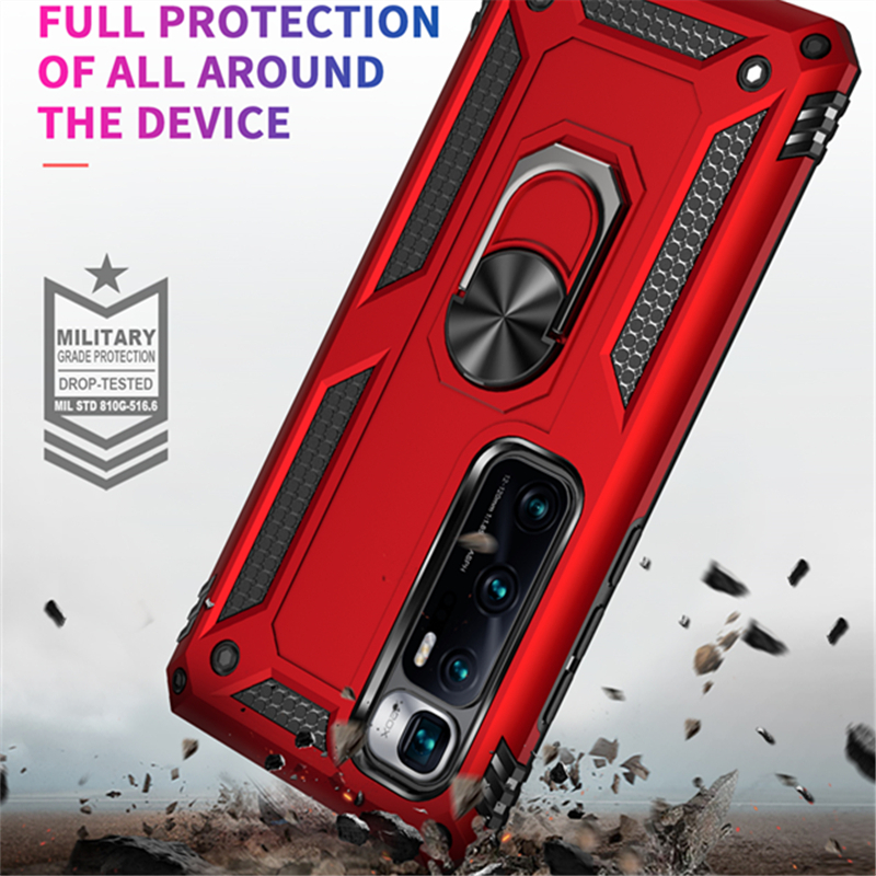 Obudowa Kickstand PC + TPU do Xiaomi Redmi 9C/9/9S/K30 Pro/Mi 10 Ultra/Poco X3 NFC z uchwytem pierścieniowym - SEO_ALT_TITLE - 3