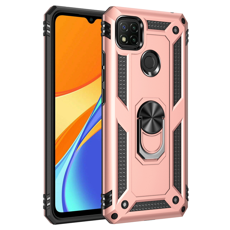 Odporna na wstrząsy obudowa do Xiaomi Mi 10 Ultra Poco X3 NFC Redmi 9C 9S K30 Pro, antypoślizgowa futerał PC + TPU, z pierścieniem na palec - SEO_ALT_TITLE - 9