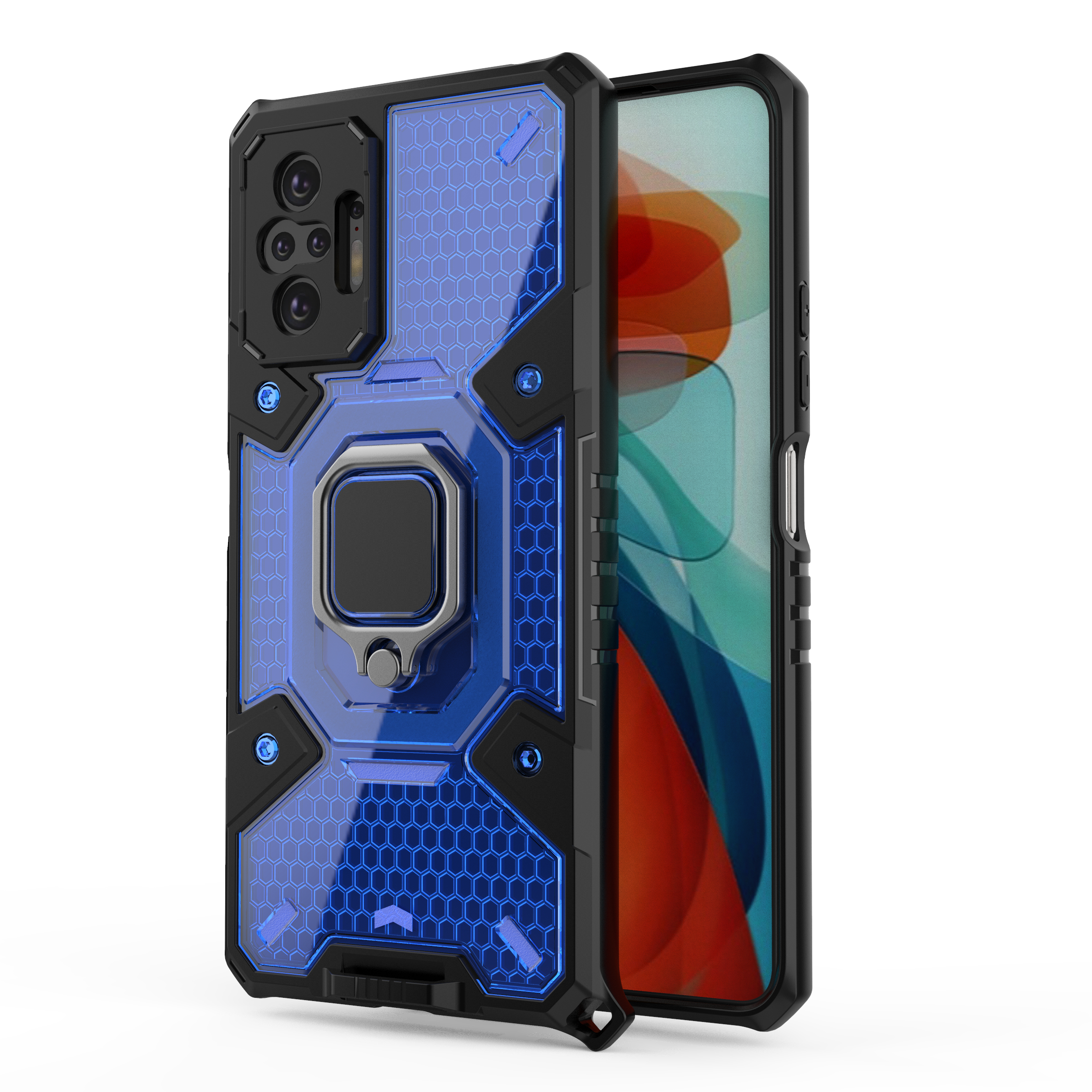 Obudowa antypoślizgowa twarda PC + TPU do Xiaomi Poco F3 M3 Pro X3 NFC Mi 11 Ultra Redmi 10 Pro 9 - Czerwona - SEO_ALT_TITLE - 11