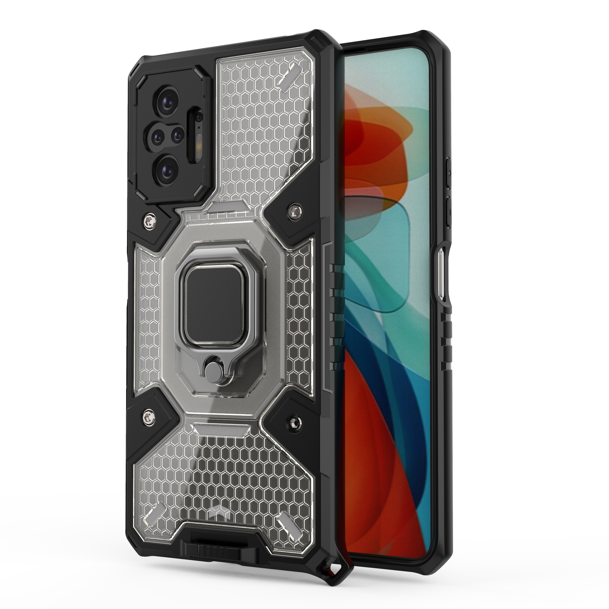 Obudowa antypoślizgowa twarda PC + TPU do Xiaomi Poco F3 M3 Pro X3 NFC Mi 11 Ultra Redmi 10 Pro 9 - Czerwona - SEO_ALT_TITLE - 8